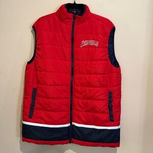 Los Angeles Angels of Anaheim Athletic Red Vest Athleisure Luxe Casual Baseball